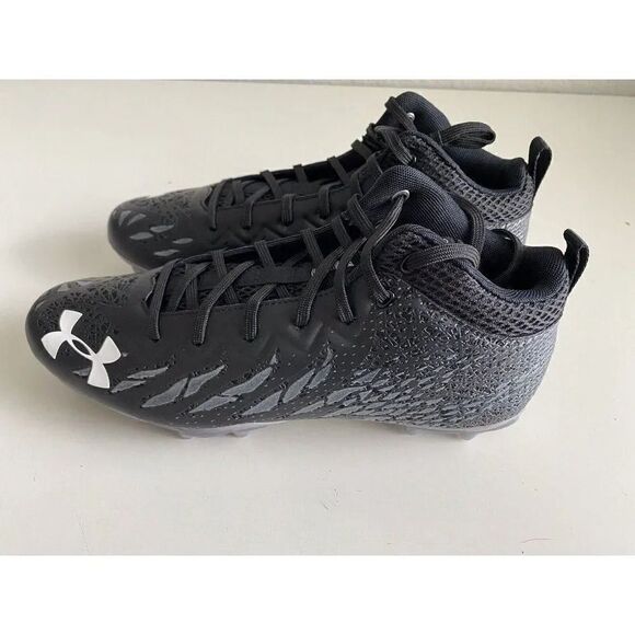 Men's Sz 10 Under Armour Spotlight UA Football Cleats Black 3023963-001 NEW - Picture 3 of 8
